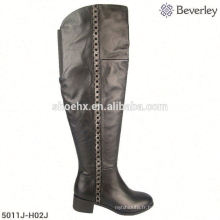 Vente chaude nouvelle mode mi-talon lady overknee boot en grande taille